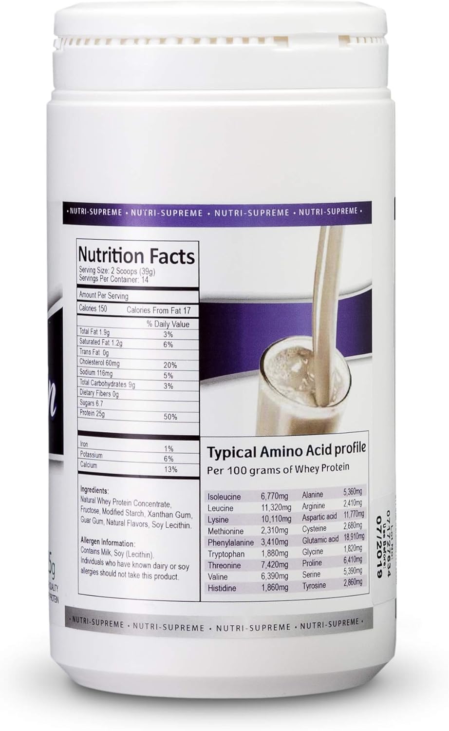 1 lb Cholov Yisroel Whey Protein Powder for Ice Cream Smoothies by Nutri-Supreme Research