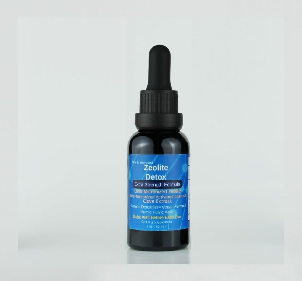 1 oz Glass Bottle Zeolite Fulvic and Humic Acid Liquid Cleanser - Immune & Gut Support - Expires 10/01/27