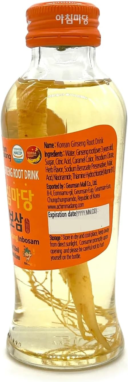 10 Bottles of Achimmadang Inbosam Korean Ginseng Root Drink - 4 fl oz Each