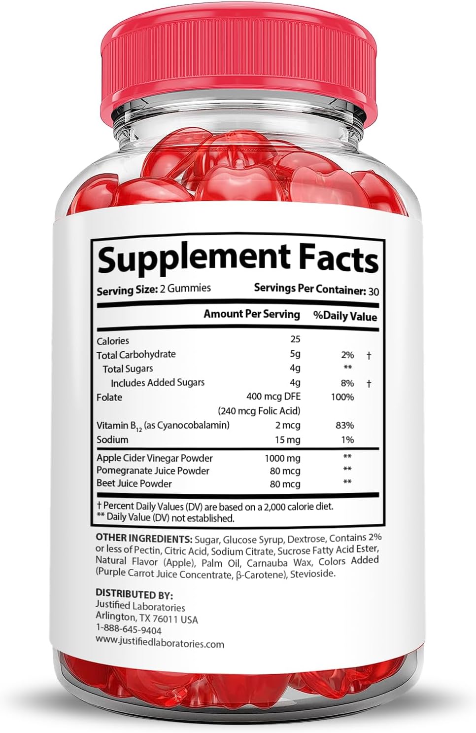 10 Pack of Justified Laboratories Simpli Health Keto ACV Gummies - Advanced Formula with 1000MG Ketonature Keto Gummies with Apple Cider Vinegar, Pomegranate, Beet Juice Powder, B12 - Vegan, Non GMO (600 Gummies)
