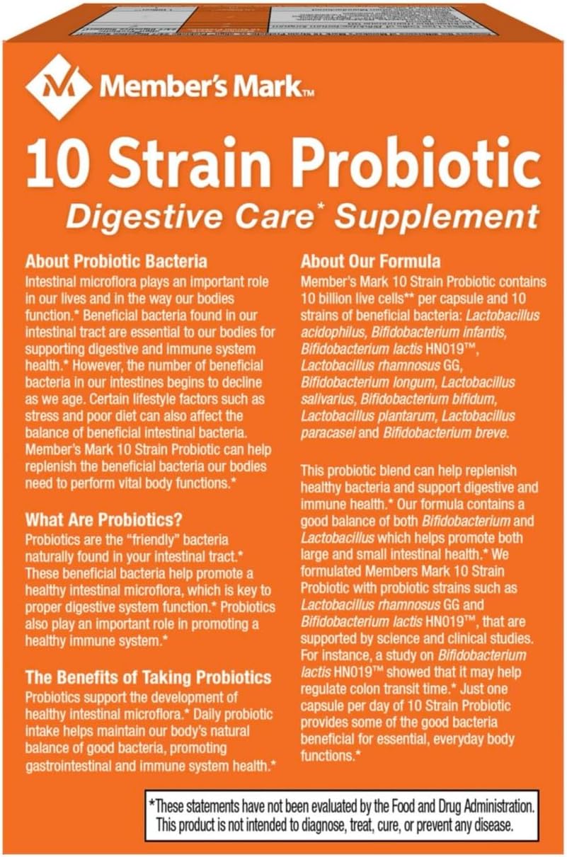 10-Strain Probiotic Supplement with 10 Billion CFU for Digestive & Immune Support - 84 Count, Compare to Leading Brands