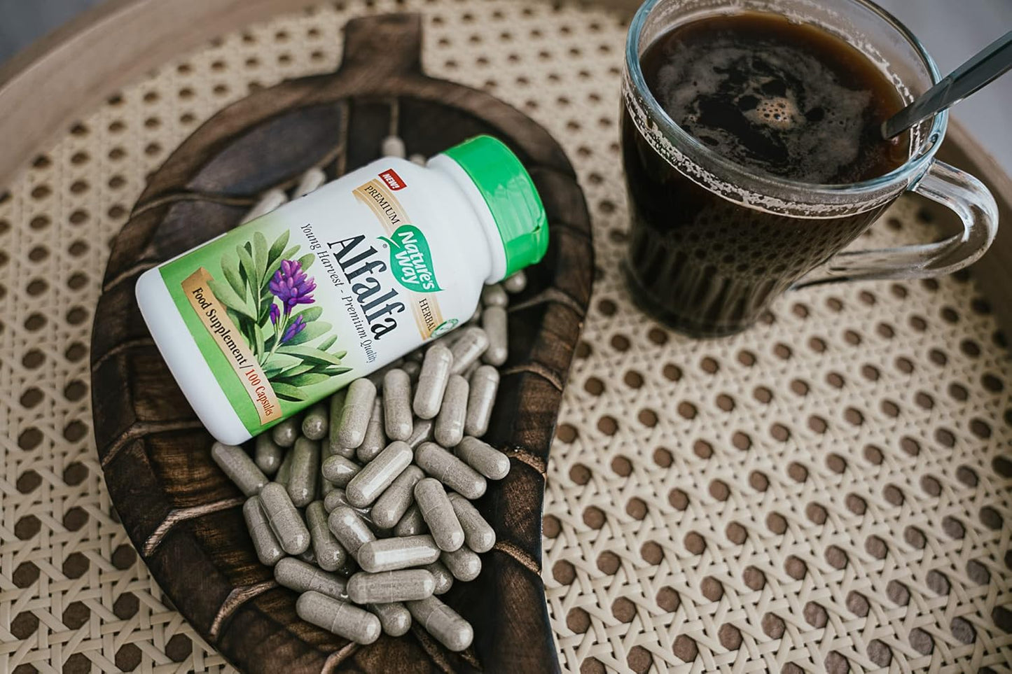 100 Capsules of Nature's Way Alfalfa Leaf Supplement for Immune Support and Digestive Health