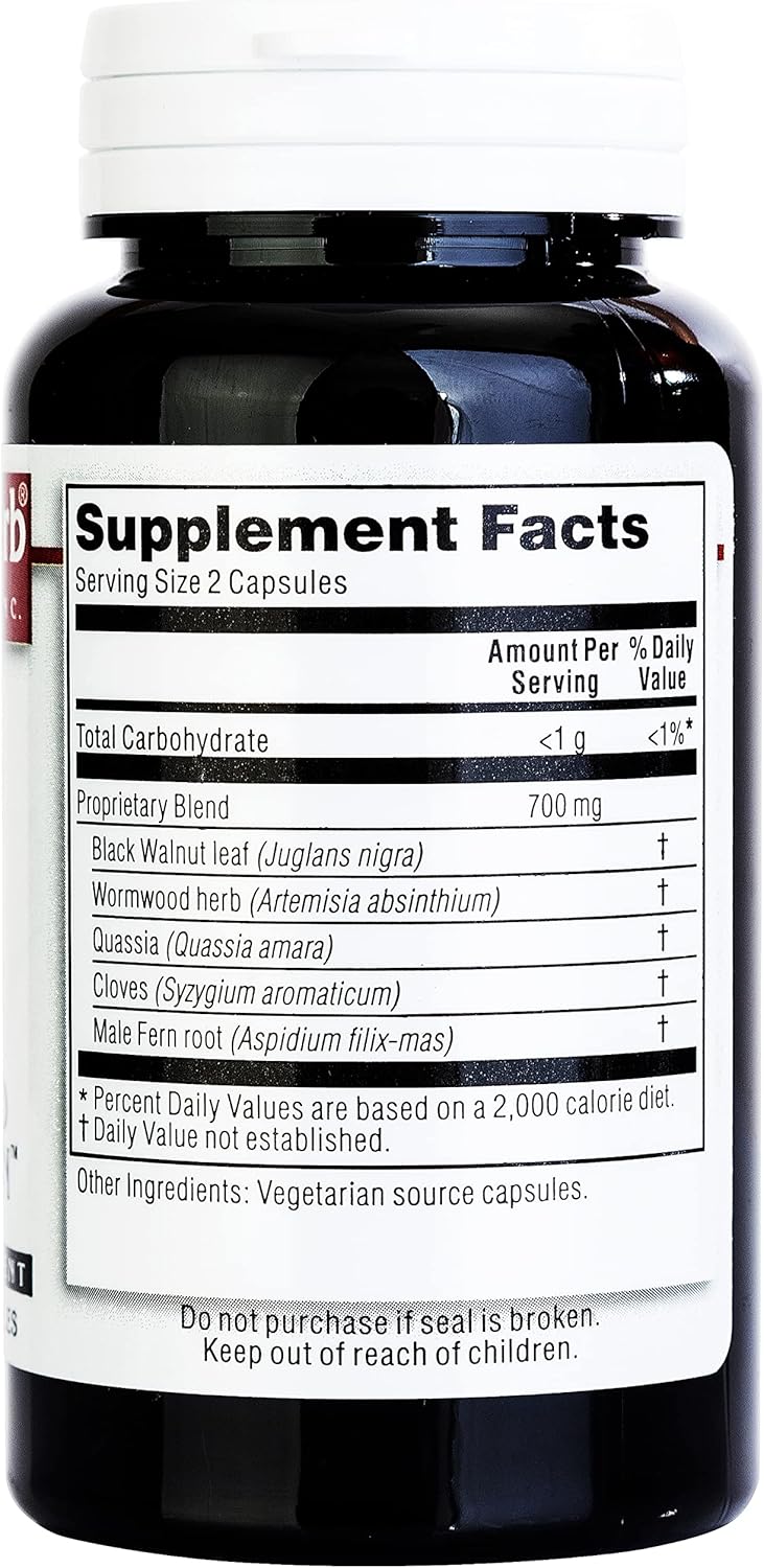 100 Count Kroeger Herb Wormwood Combination Vegetarian Capsules - Herbal Supplement for Digestive Health