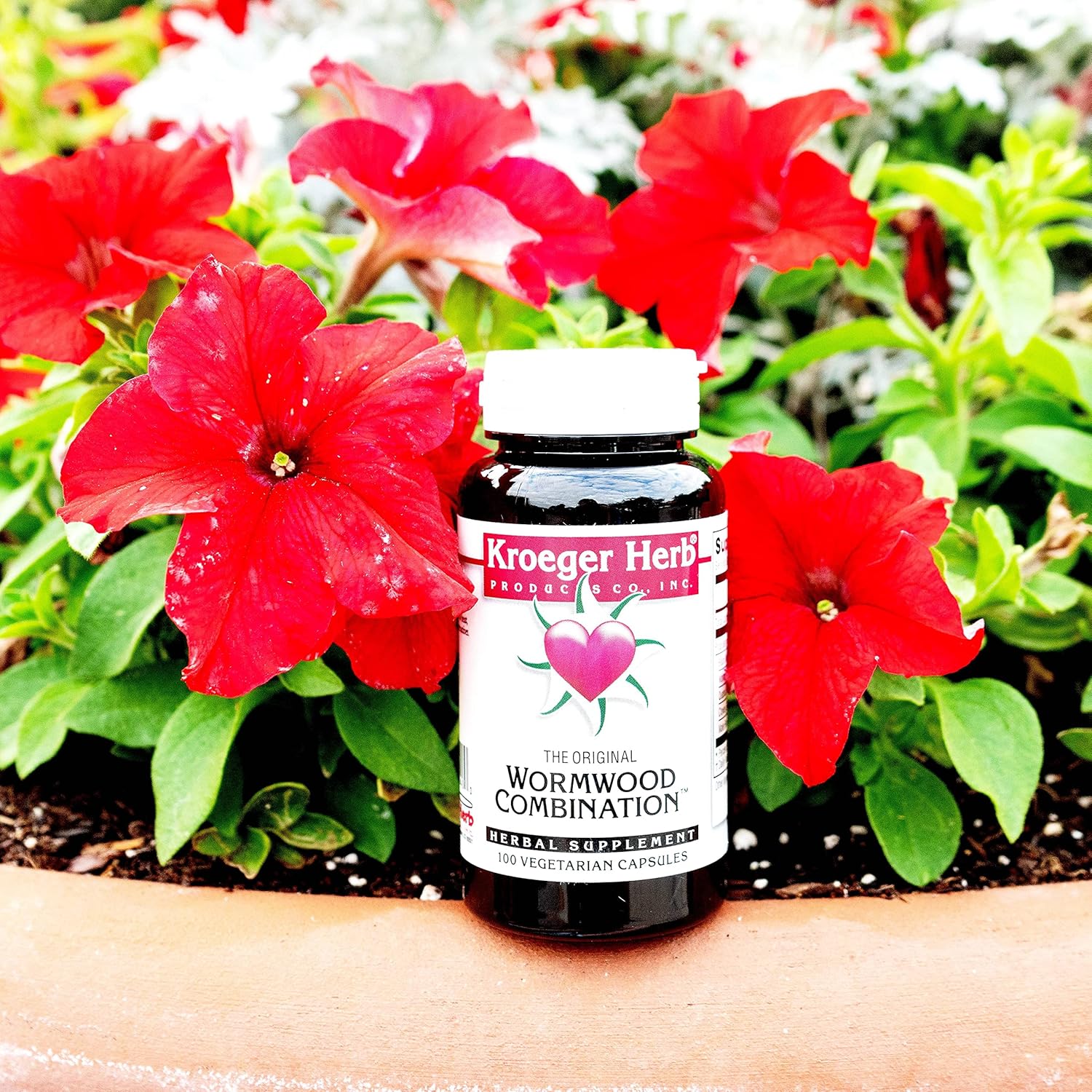 100 Count Kroeger Herb Wormwood Combination Vegetarian Capsules - Herbal Supplement for Digestive Health