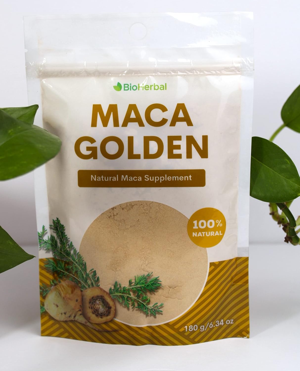 100% Natural Bio Herbal Maca Golden Root Powder - Boost Energy and Start Your Day Strong