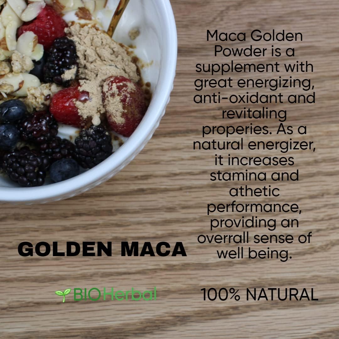 100% Natural Bio Herbal Maca Golden Root Powder - Boost Energy and Start Your Day Strong