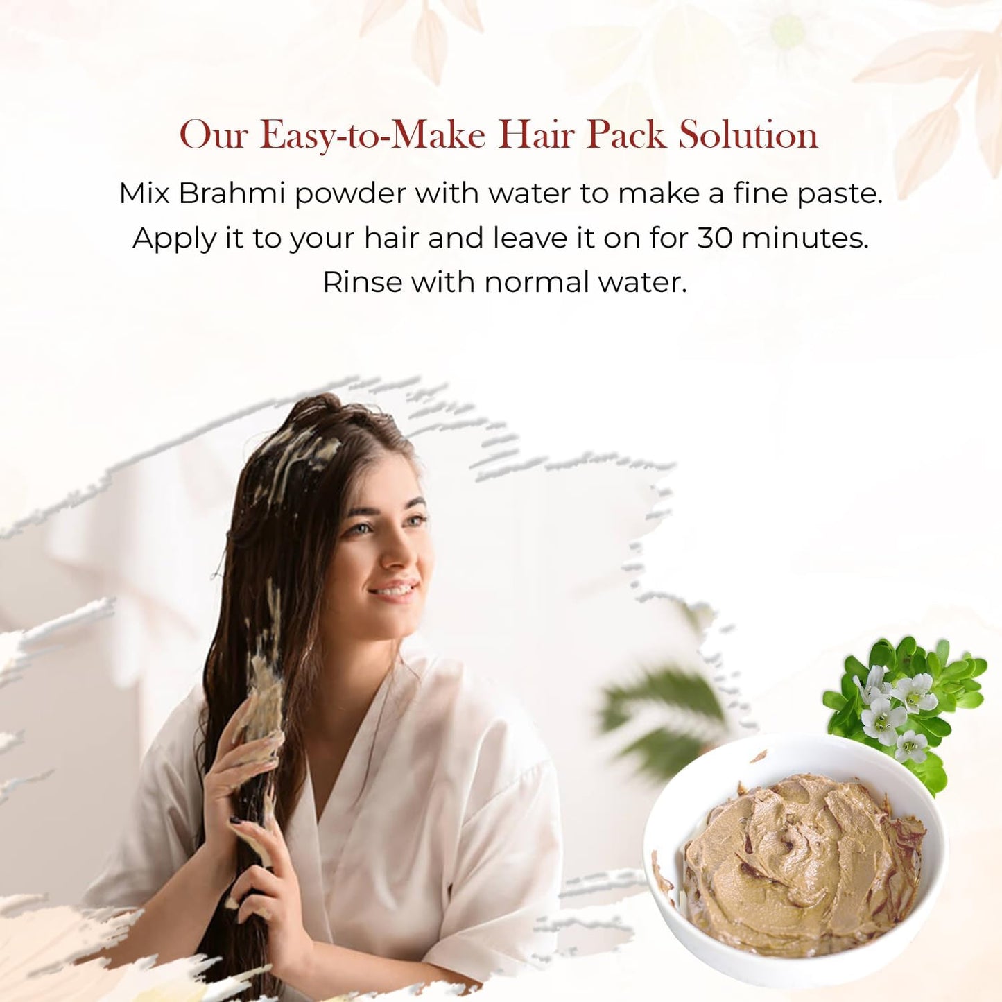 100% Natural Brahmi Powder for Hair Growth - 100g Pure Bacopa Monnieri Herbal Supplement - Ayurvedic Support for Healthy Hair - Herbal Hair Mix
