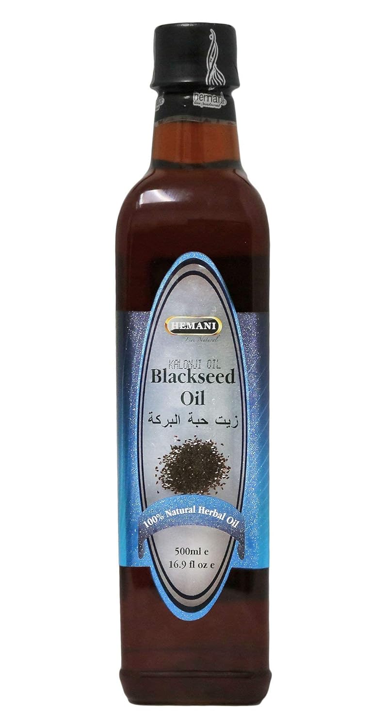 100% Natural Cold Pressed Hemani Black Seed Oil - 16.91 Oz (500ML) - Solvent Free - Nigella Sativa - Kalonji - Black Cumin Seed Oil
