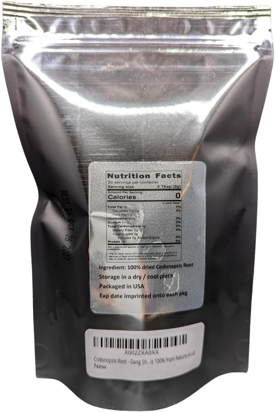 100% Natural Dang Shen Codonopsis Root Tea - Premium Quality Radix Codonopsis from Nature (2 oz)