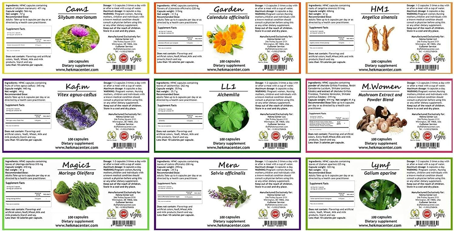 100% Natural Supplements Package for Fibroids - Organic Herbs, Vitamins, and Dietary Supplements - Vegan - Fibroid Relief