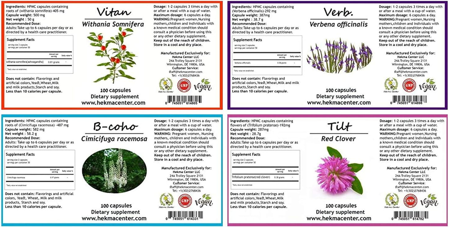 100% Natural Supplements Package for Fibroids - Organic Herbs, Vitamins, and Dietary Supplements - Vegan - Fibroid Relief