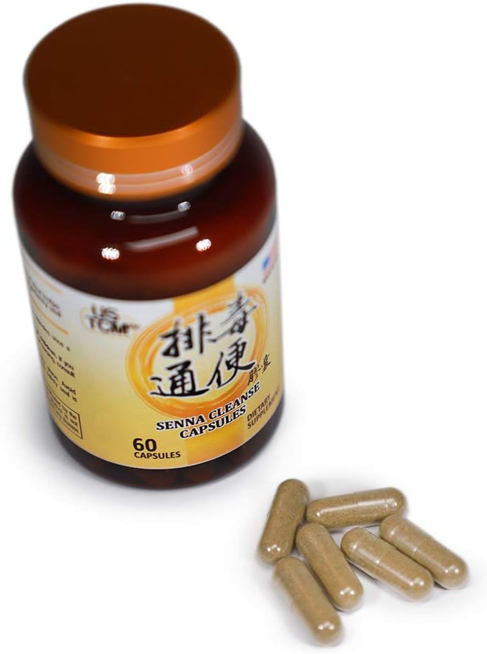 100% Natural USTCM Senna Cleanse Capsules - 60 Vegetable Capsules, 500mg, Extra Strength for Healthy Digestion and Regularity - Made in USA