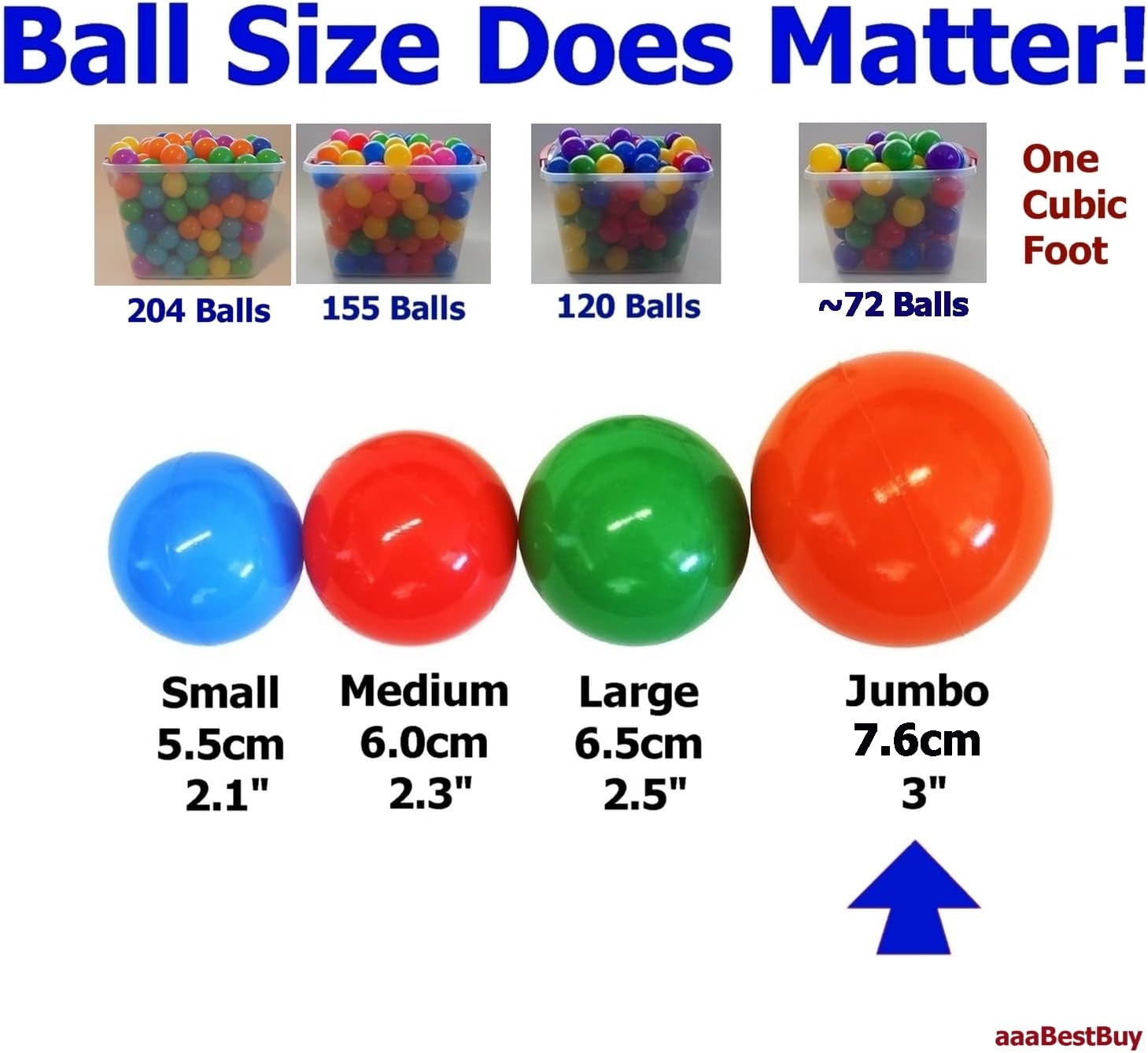 100 Pack Gold Jumbo 3" HD Commercial Grade Ball Pit Balls - Crush-Proof Phthalate Free BPA Free Non-Toxic Plastic