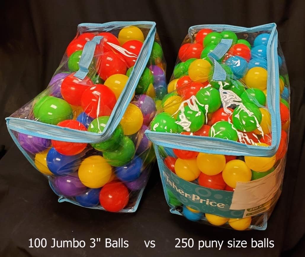 100 Pack Gold Jumbo 3" HD Commercial Grade Ball Pit Balls - Crush-Proof Phthalate Free BPA Free Non-Toxic Plastic