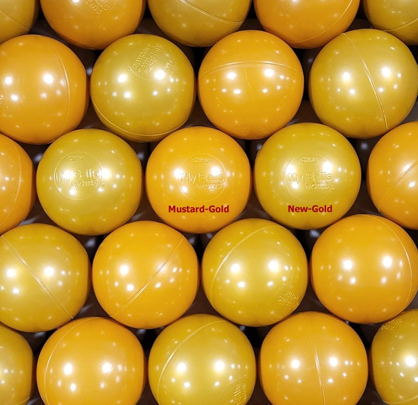 100 Pack Gold Jumbo 3" HD Commercial Grade Ball Pit Balls - Crush-Proof Phthalate Free BPA Free Non-Toxic Plastic