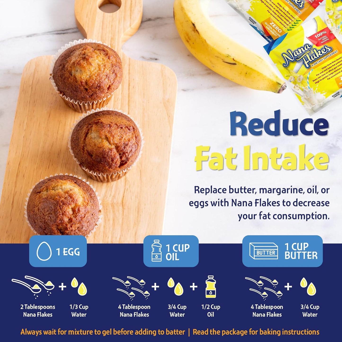 100% Pure Banana Flakes Powder - Nutritional Designs Nana Flakes for Digestive Health - High Protein & Fiber Content - 100 Single-Serve Packs