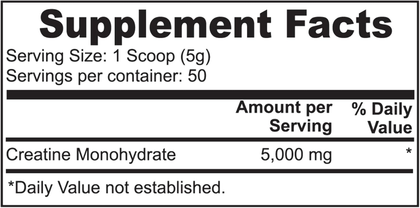 100% Pure Creatine Monohydrate Powder - 5000mg Per Serving - Supports Muscle Energy & Strength - 8.8 oz - 50 Servings