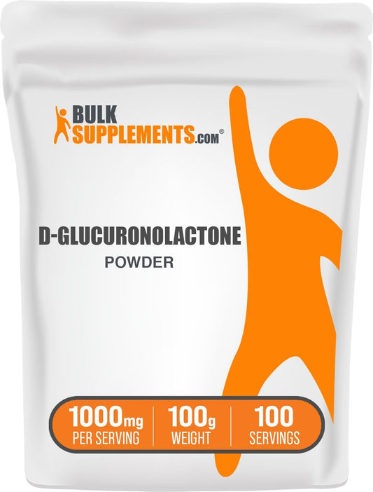 100% Pure Glucuronolactone Powder - Energy Support Supplement - Gluten Free - 1000mg per Serving - 100g (3.5 oz)