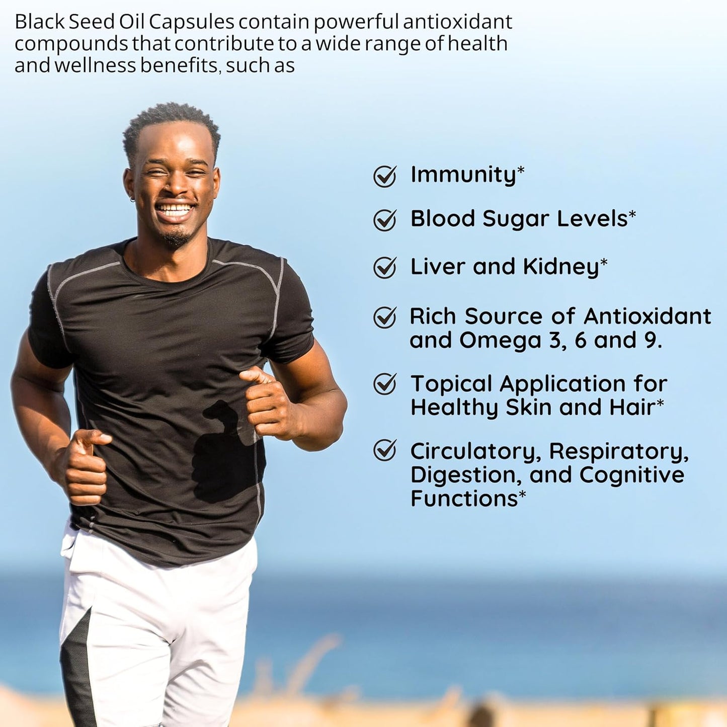 100% Pure Organic Cold-Pressed Black Seed Oil Capsules for Immune Support and Joint Comfort