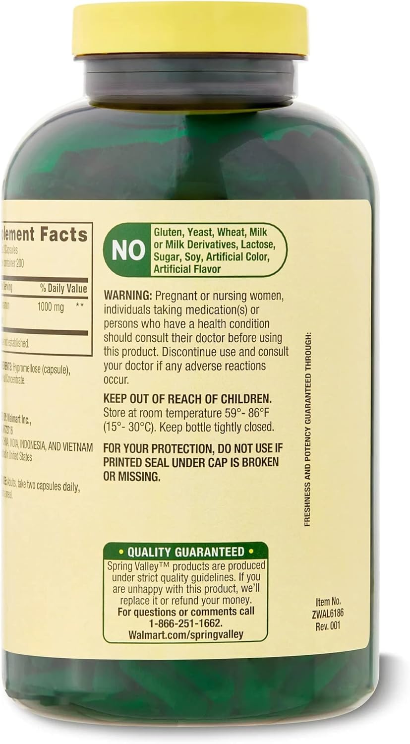 1000 mg Cinnamon Dietary Supplement for Metabolism Support - 400 Count
