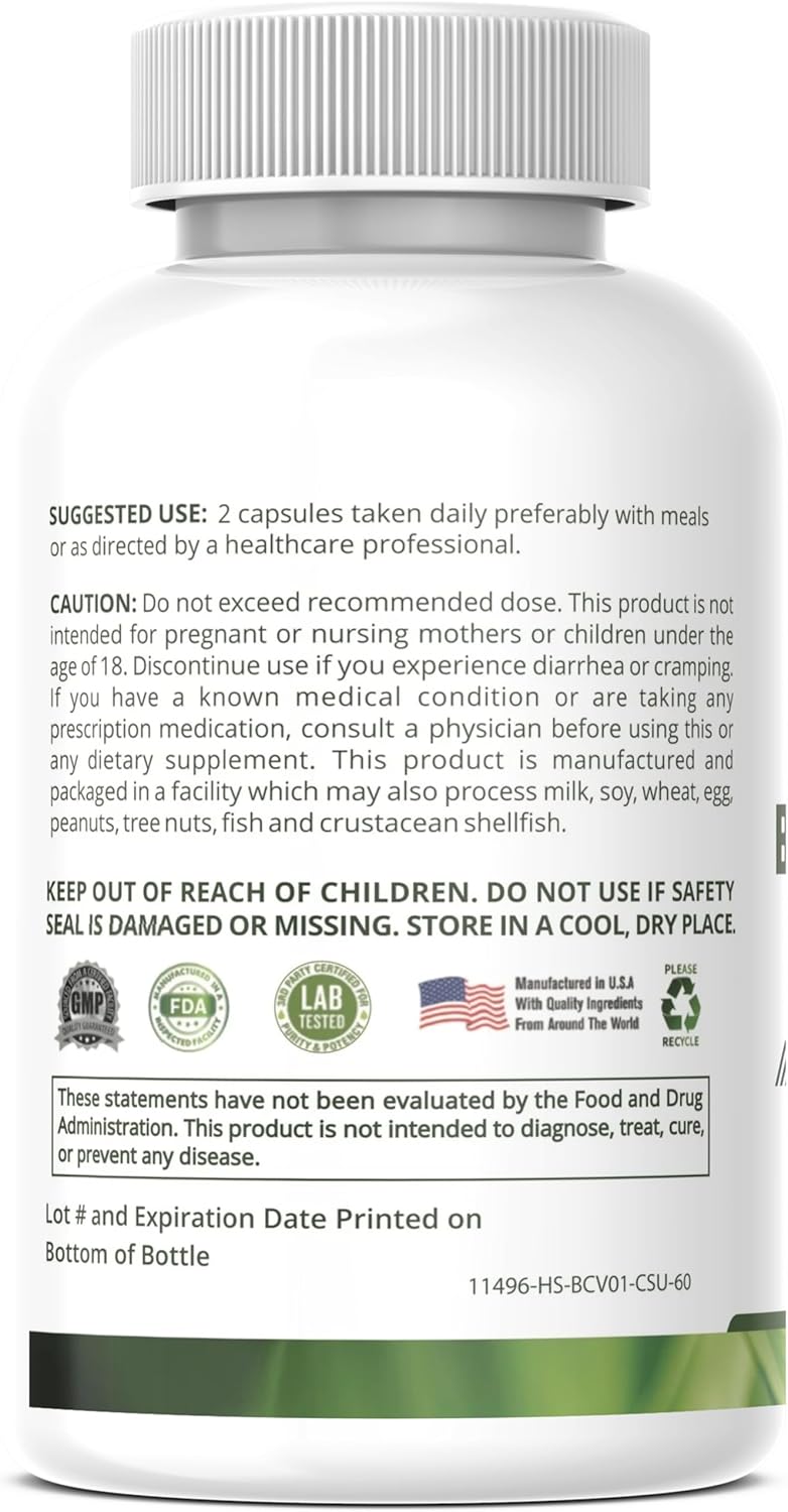 1000mg Detox Trees Berberine Supplement with Bitter Melon and Banaba Leaf Extract - Supports Immune System and Weight Management - Non-GMO, Gluten-Free Complex - 60 Capsules