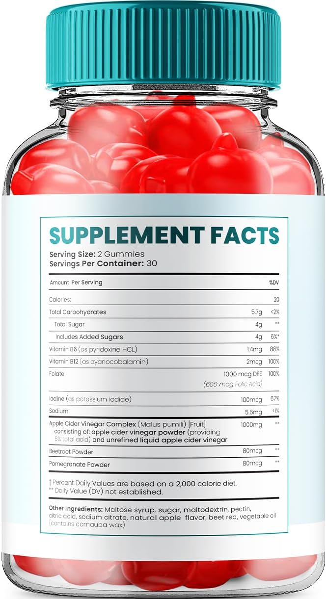 1000mg Genesis Keto + ACV Weight Management Gummies with B12 B6 - 60 Dietary Supplement Gummies