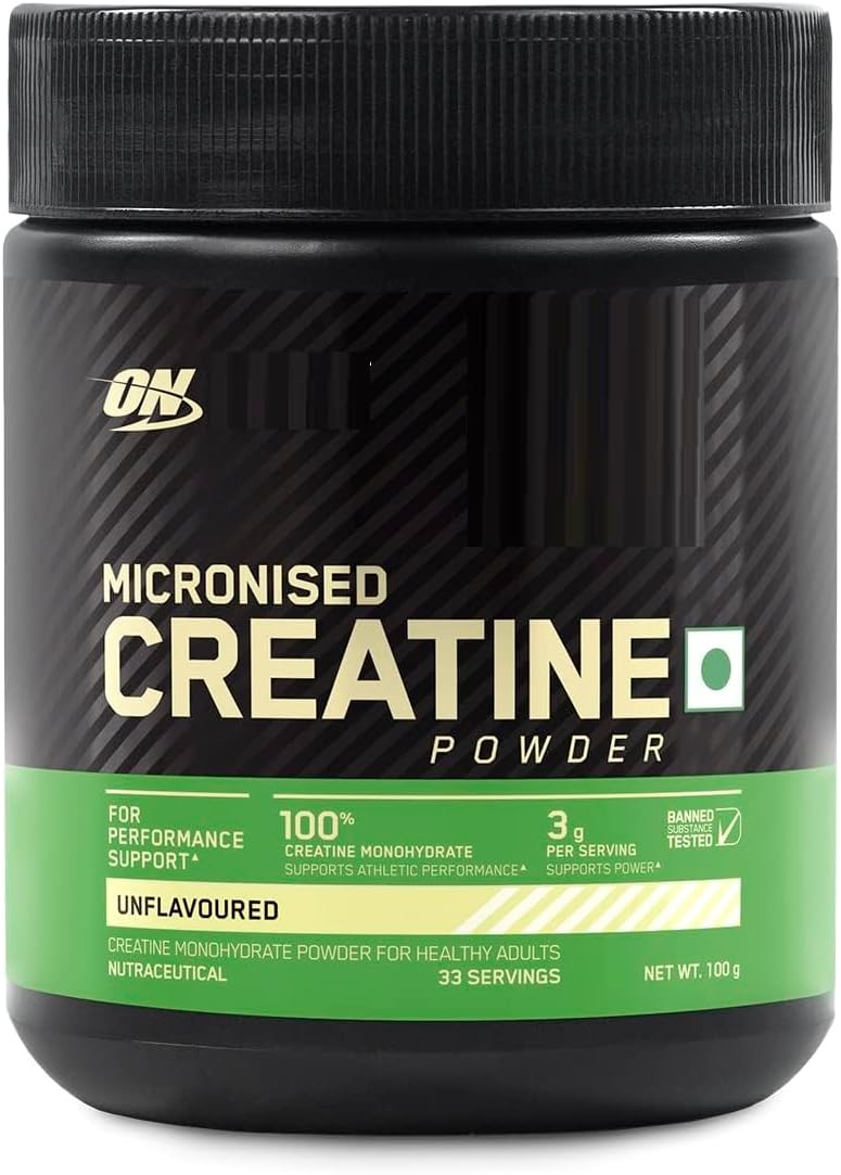 100g Micronized Creatine Monohydrate Powder - 33 Servings, Unflavored