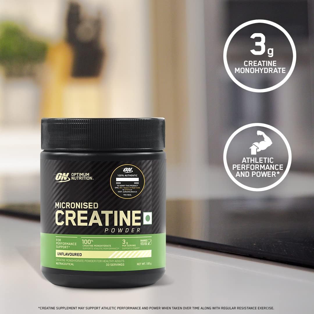 100g Micronized Creatine Monohydrate Powder - 33 Servings, Unflavored