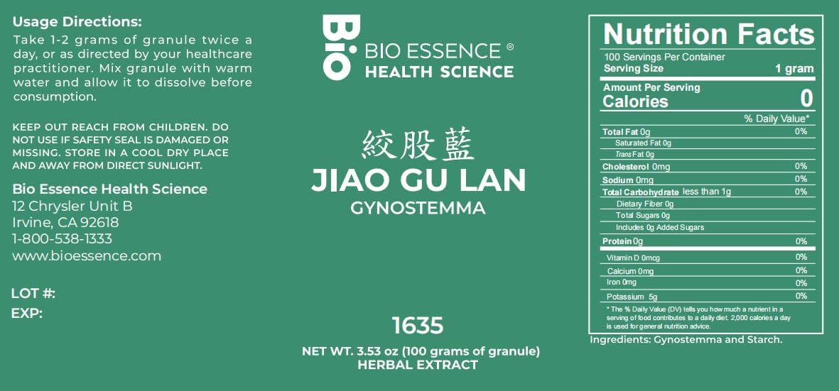 100g Raw Five Leaf Gynostemma - Bio Essence Health Science 1635 Jiao Gu LAN