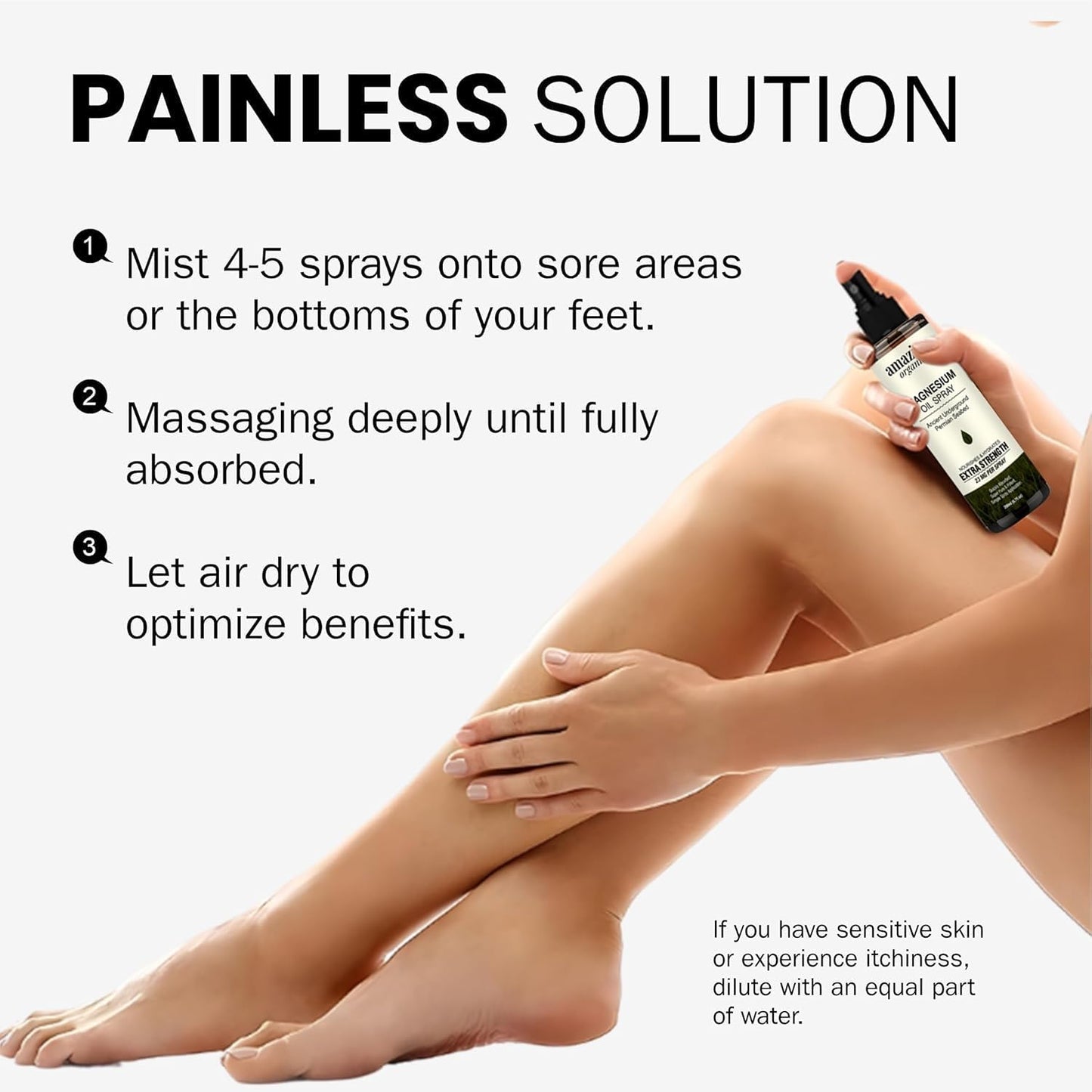 100ml AmazingOrganics Magnesium Oil Spray for Muscle Recovery, Better Sleep, Cramp Relief, Fitness Aid
