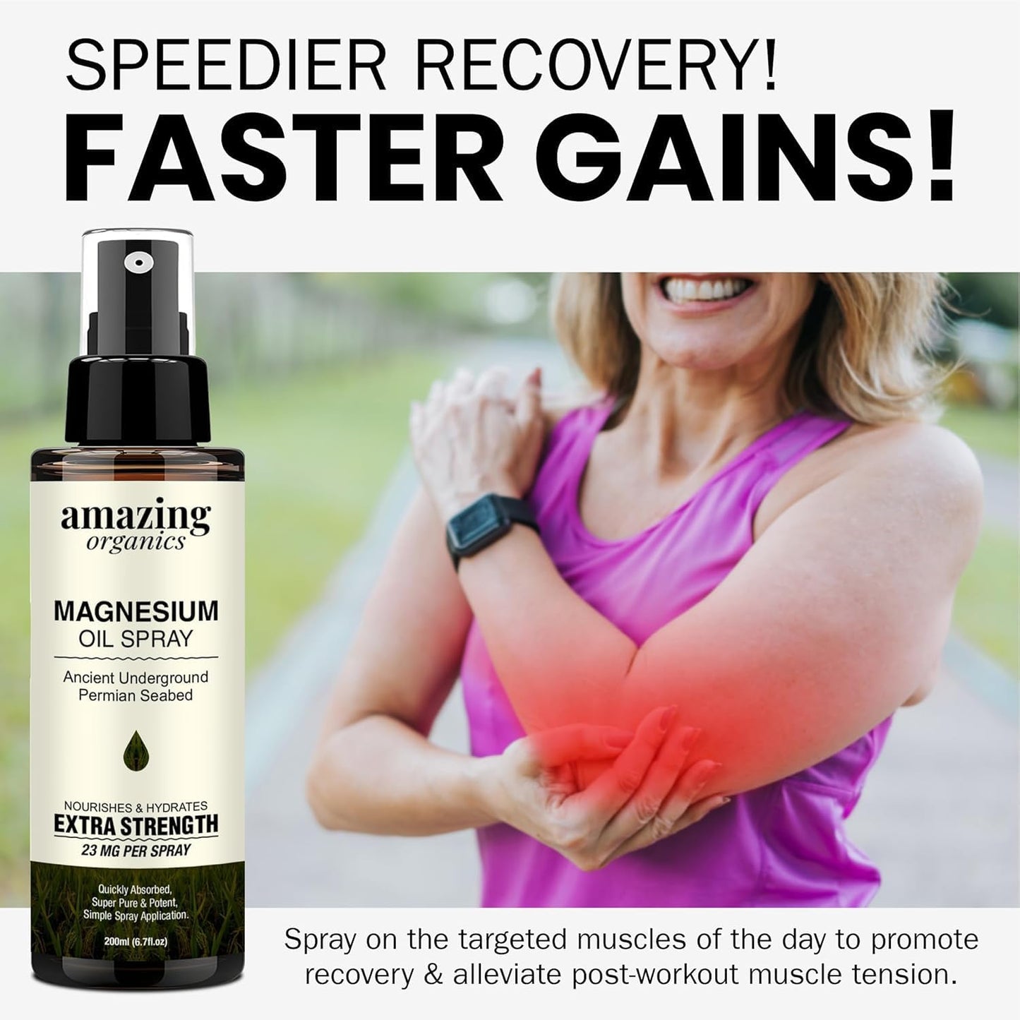 100ml AmazingOrganics Magnesium Oil Spray for Muscle Recovery, Better Sleep, Cramp Relief, Fitness Aid