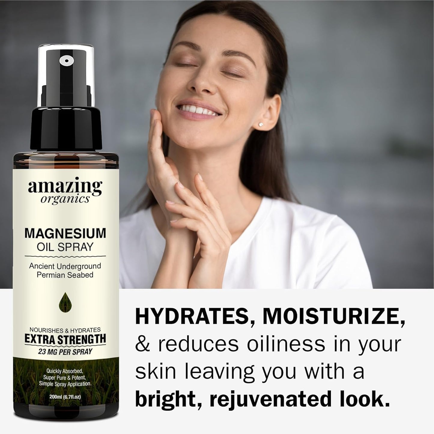100ml AmazingOrganics Magnesium Oil Spray for Muscle Recovery, Better Sleep, Cramp Relief, Fitness Aid