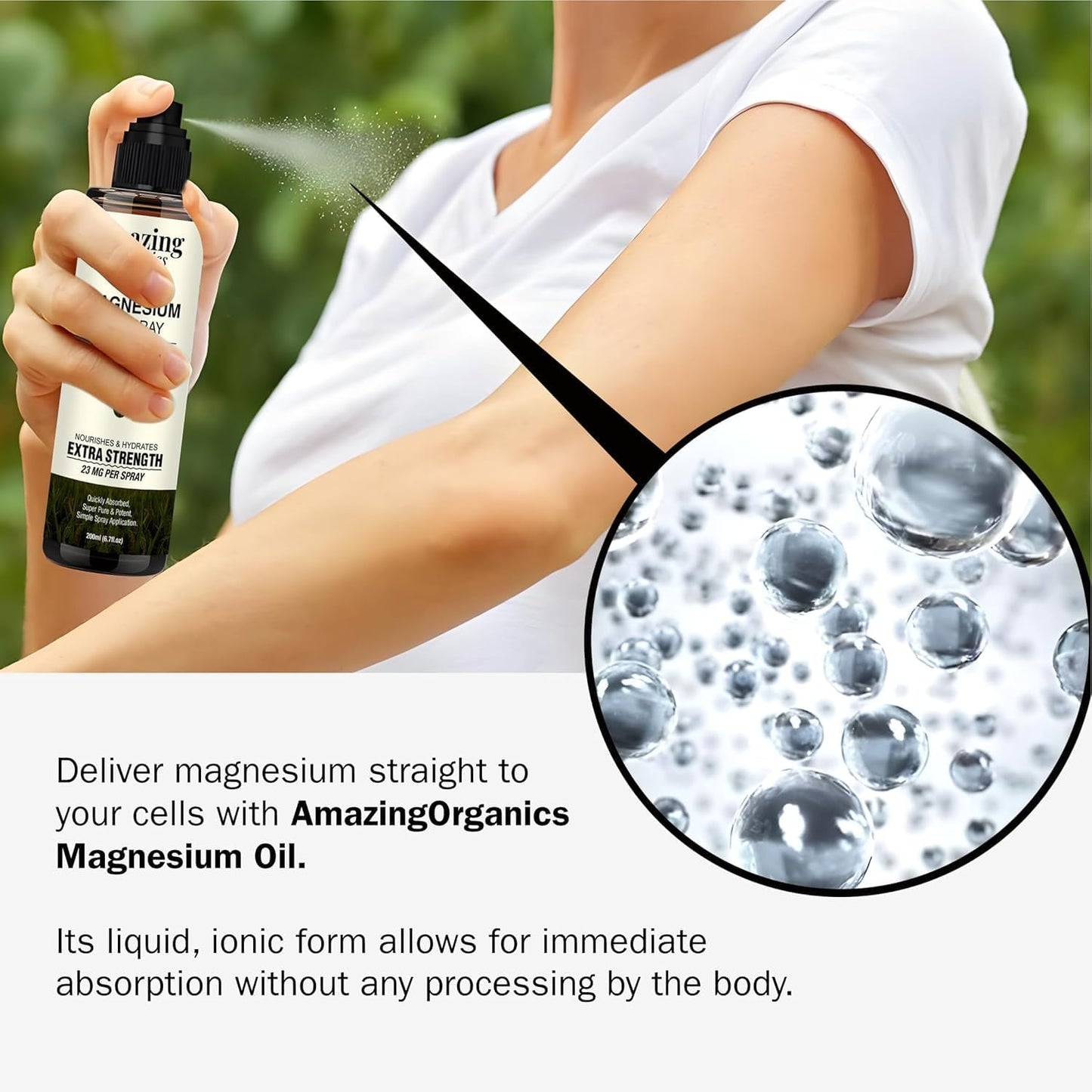 100ml AmazingOrganics Magnesium Oil Spray for Muscle Recovery, Better Sleep, Cramp Relief, Fitness Aid