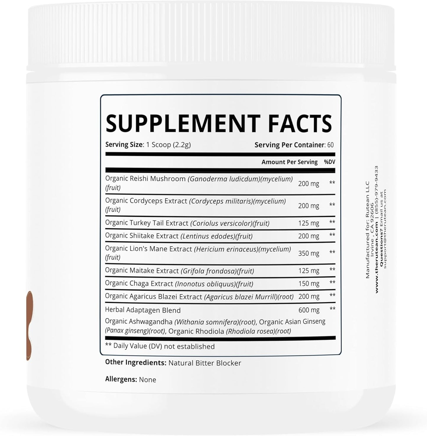 11-in-1 Complex Nootropic Mushroom Blend for Immune Boost & Energy Support - 4.7 oz - 60 Servings