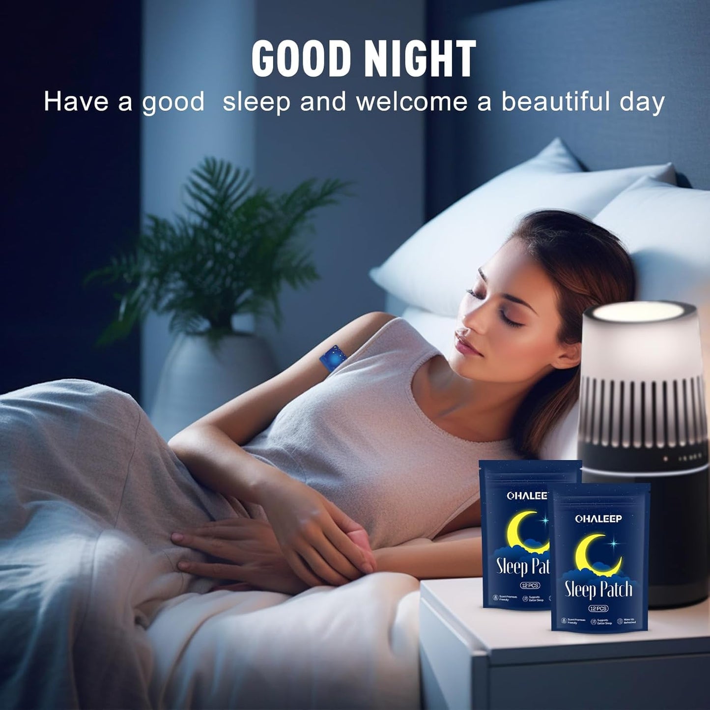 12 OHALEEP Dream Patch Sleep Patches for Adults, Extra Strength Sleep Aid for Improved Sleep Quality, Portable Patches for a Restful Night's Sleep