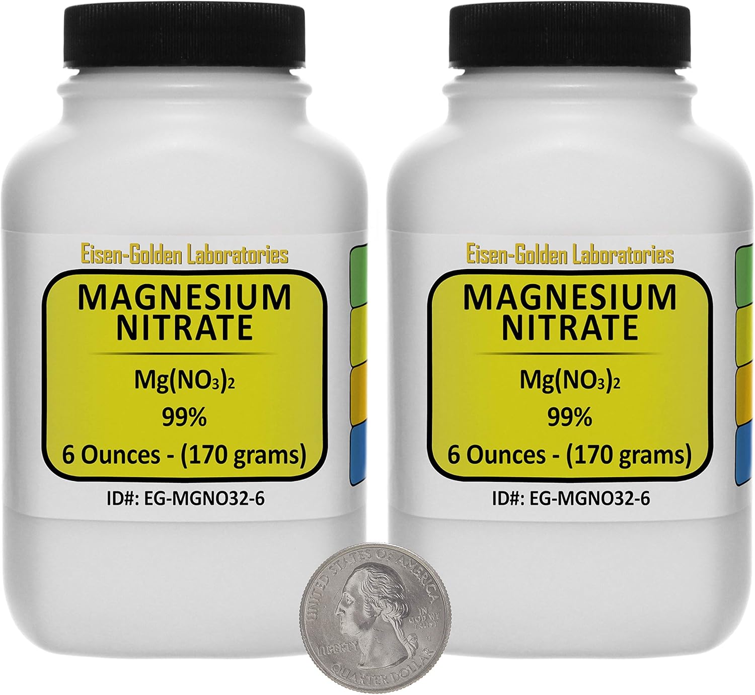 12 Oz of 99% USP Food Grade Magnesium Nitrate Powder by Eisen-Golden Laboratories - Two Bottles