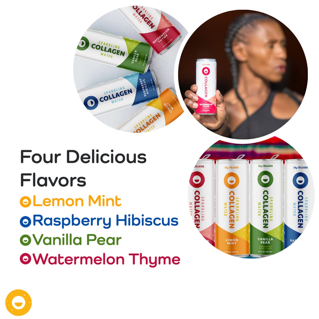 12-Pack Circle Sparkling Collagen Water Variety - Infused Drink with 20g Protein, Low Sugar, Keto-Friendly
