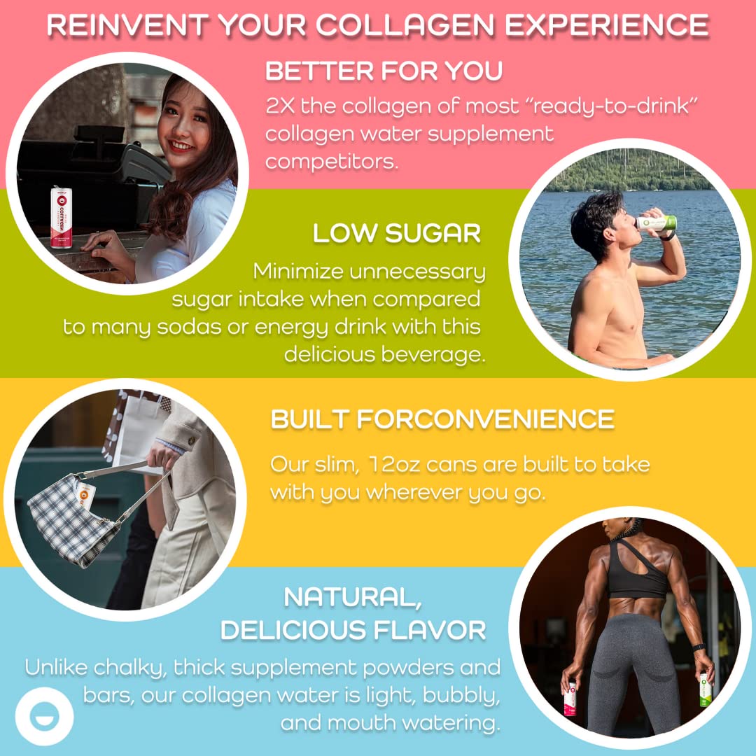 12-Pack Circle Sparkling Collagen Water Variety - Infused Drink with 20g Protein, Low Sugar, Keto-Friendly