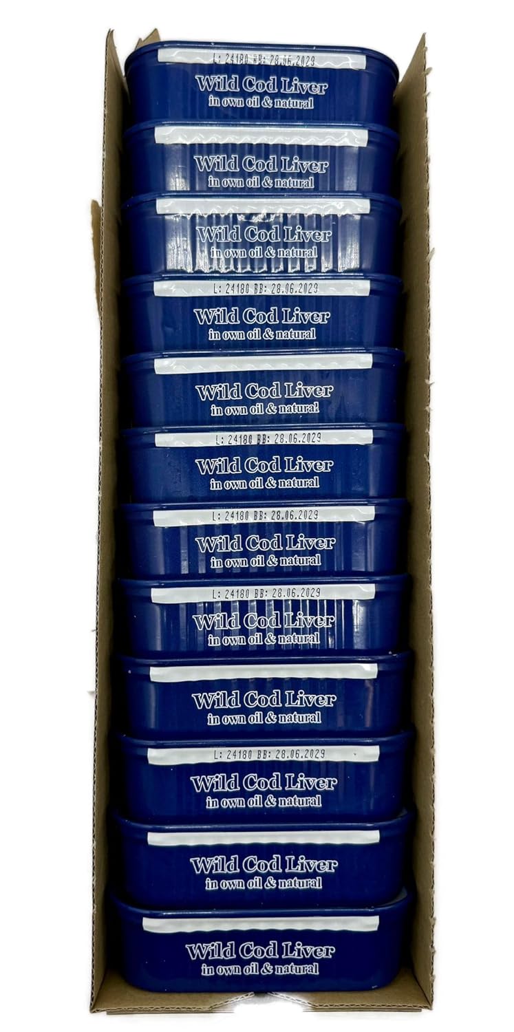 12 Pack Pisces Distribution Royal Zenith Icelandic Wild Cod Liver 4.05oz/115g