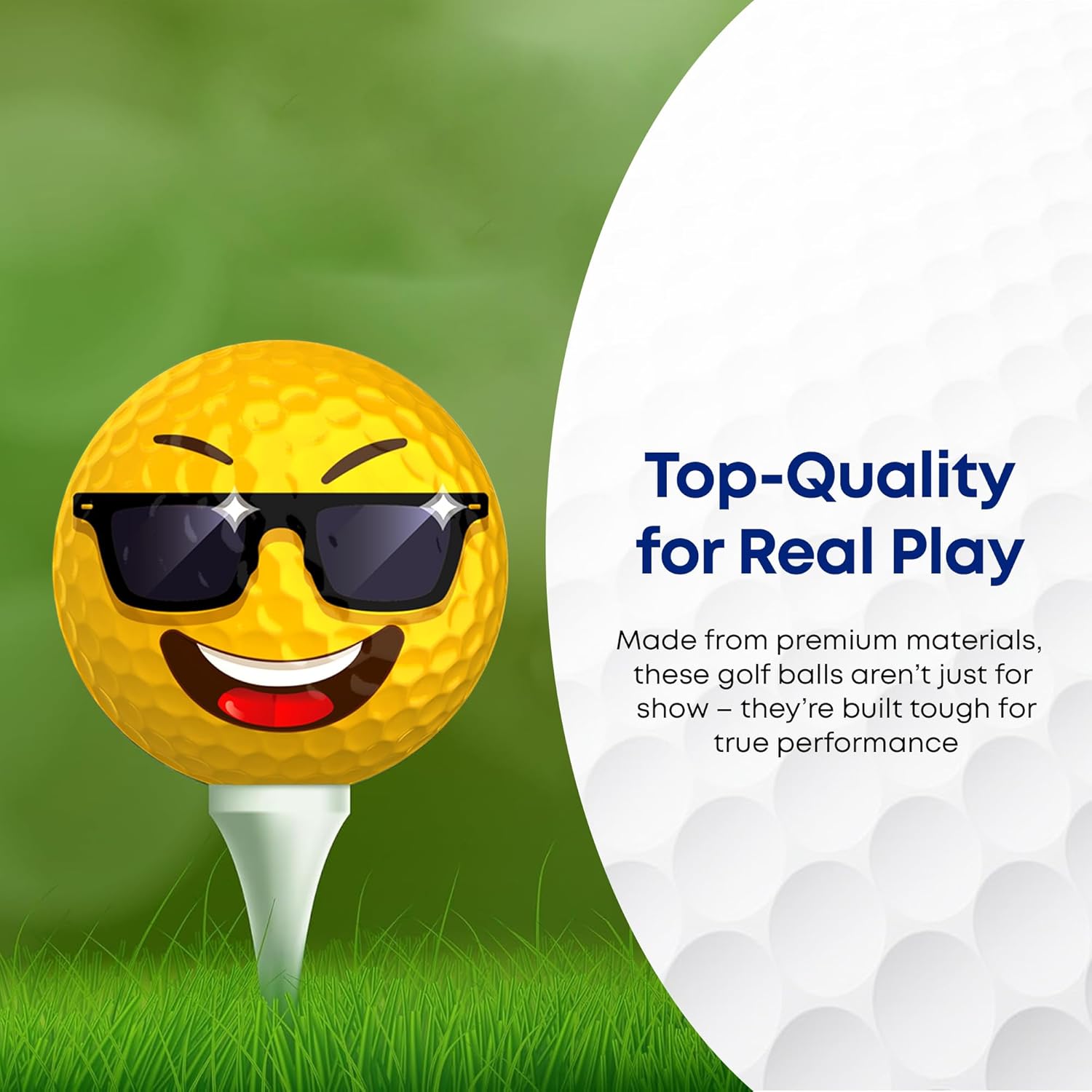 12-Pack Premium Emoji Golf Balls for Fun Practice - Novelty Golf Gift for Golfers - Unique Golf Accessories for Men, Women, Dads, and Kids