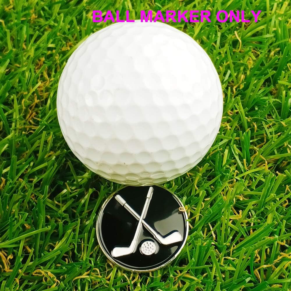 12-Piece GOLTERS Golf Ball Markers Assorted Patterns Value Pack with Cap Clips and Divot Repair Tools for Men and Women - Golf Gifts
