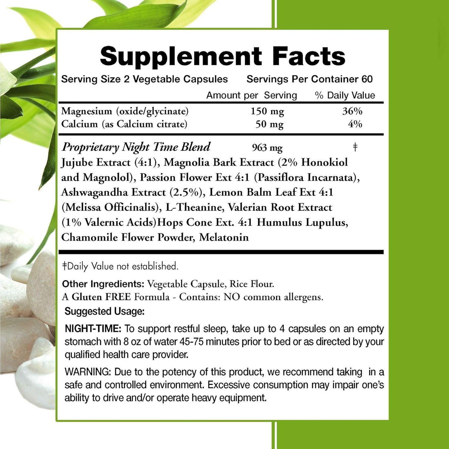 120 Capsules Night-Time Muscle Relax Formula for Moms - 1,500mg Strength with Magnesium Glycinate - Gluten Free