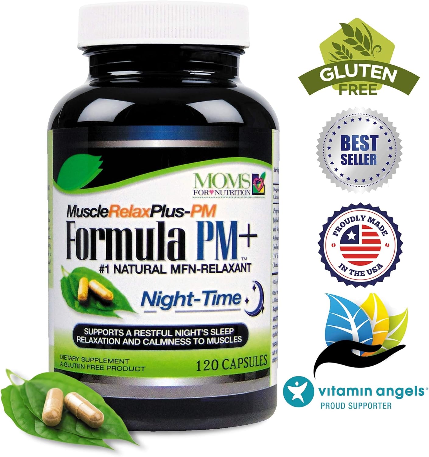 120 Capsules Night-Time Muscle Relax Formula for Moms - 1,500mg Strength with Magnesium Glycinate - Gluten Free