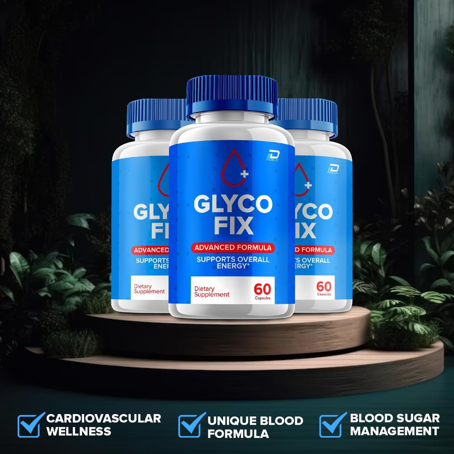 120 Capsules of Indelo GlycoFix Advanced Supplement - Natural Formula for Healthy Glyco Levels, Maximum Strength Daily Support
