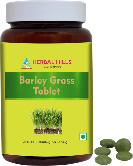 120 Count Vegan Friendly Barley Grass Tablets by HERBAL HILLS - Superfood Supplement