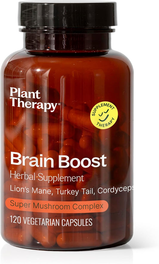 120 Plant Therapy Brain Boost Herbal Supplement Capsules - Memory & Focus Support - Neuron Function - Made in USA