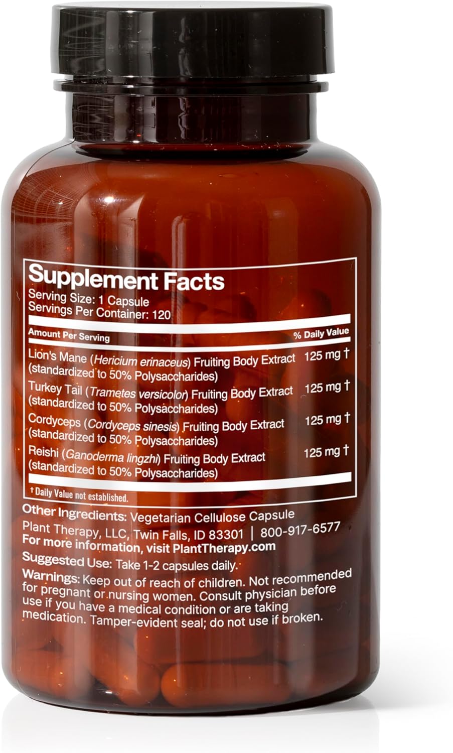 120 Plant Therapy Brain Boost Herbal Supplement Capsules - Memory & Focus Support - Neuron Function - Made in USA