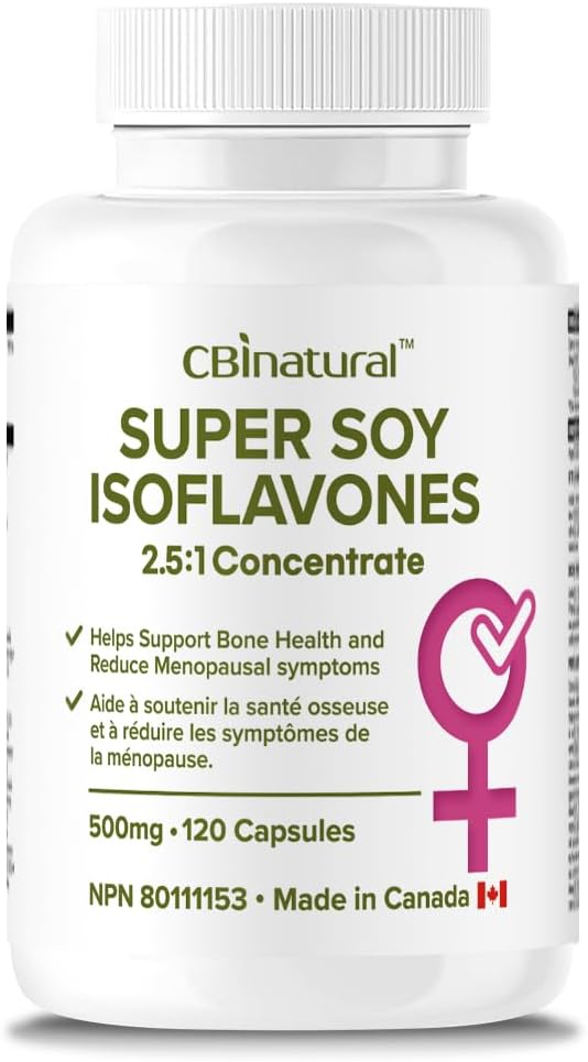 1250 mg Strength CBI Natural Super Soy Isoflavones Extract - 120 Vegan Capsules for 4-Month Supply