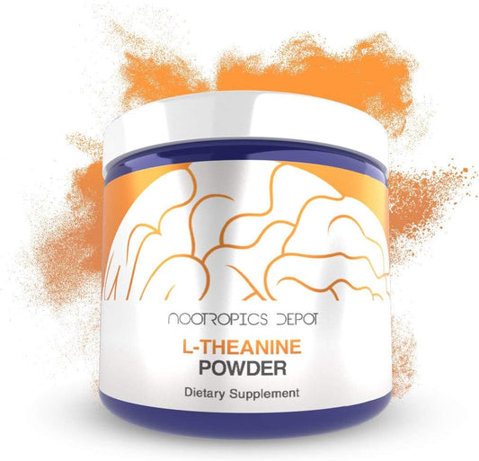 125g Nootropics Depot L-Theanine Powder - Promotes Relaxation, Supports Healthy Stress Levels, Sleep Cycles, Cognitive Function, Focus - Amino Acid Supplement