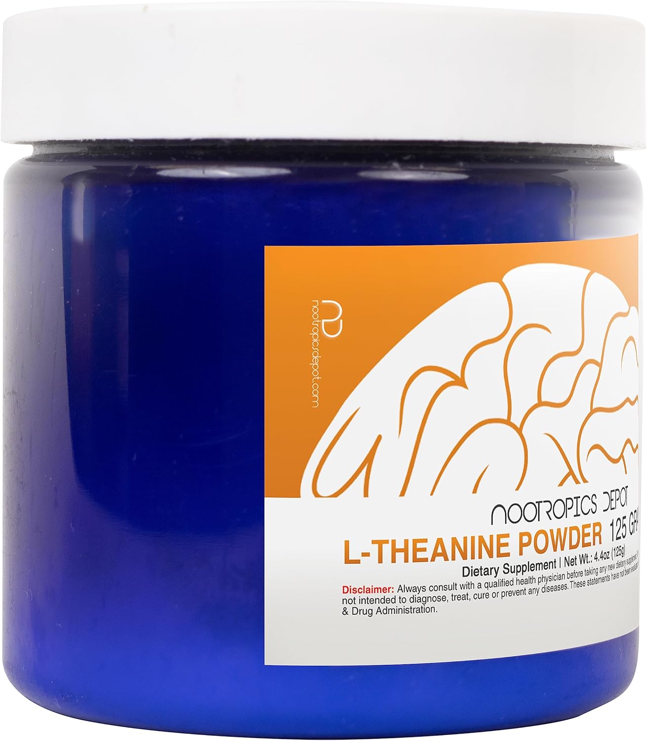 125g Nootropics Depot L-Theanine Powder - Promotes Relaxation, Supports Healthy Stress Levels, Sleep Cycles, Cognitive Function, Focus - Amino Acid Supplement